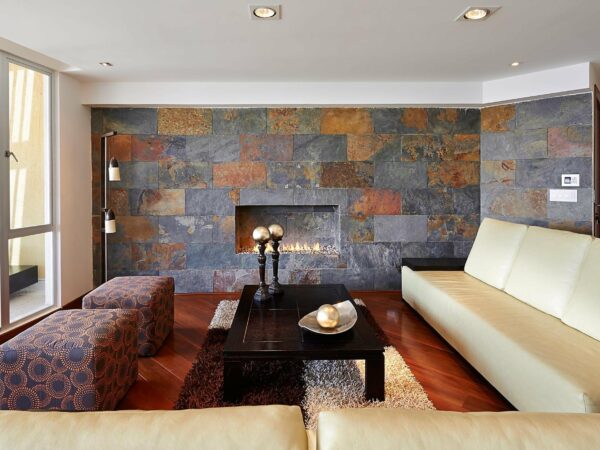 Porcelain Tile Wall Decoration Ideas for Small Living Room