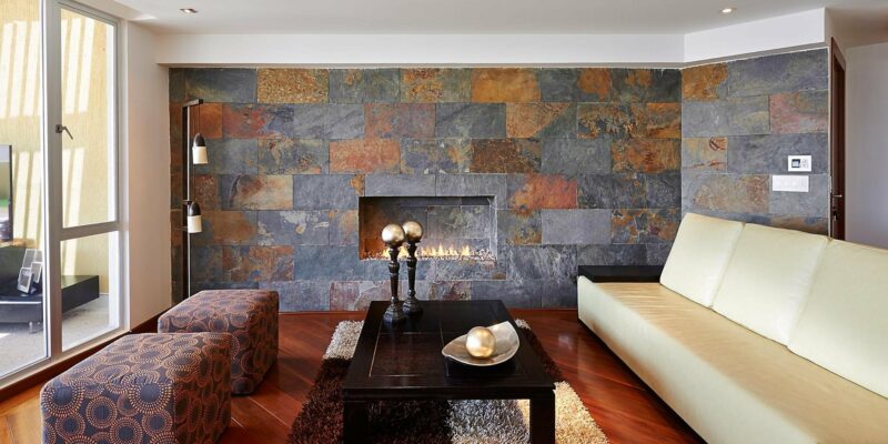 Porcelain Tile Wall Decoration Ideas for Small Living Room